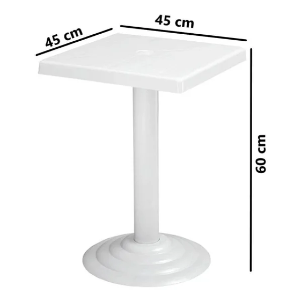 Omnipazar Mt-Gf402a Beyaz Testa Bahçe Balkon Sehpa 45x45 Cm - Görsel 4