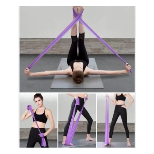 Leyaton Pilates Bandı Jimnastik Plates Lastiği 150x15 Cm Egzersiz Aerobik Bant 1 Adet Mor - Görsel 4