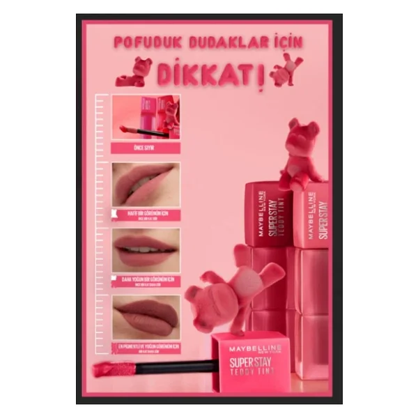 Maybelline New York Super Stay Teddy Tint Mat 50 Wild At Heart Likit Ruj - Görsel 7