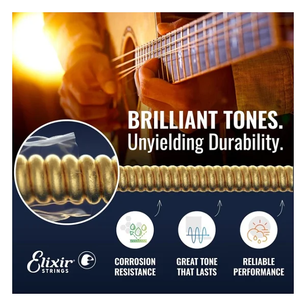 Elixir 16052 Nanoweb Phosphor Bronze Akustik Gitar Teli 12-53 - Görsel 6