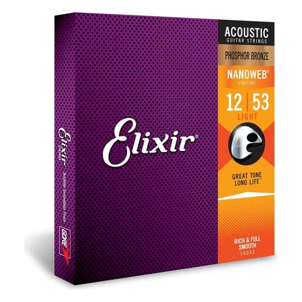 Elixir 16052 Nanoweb Phosphor Bronze Akustik Gitar Teli 12-53 - Görsel 4