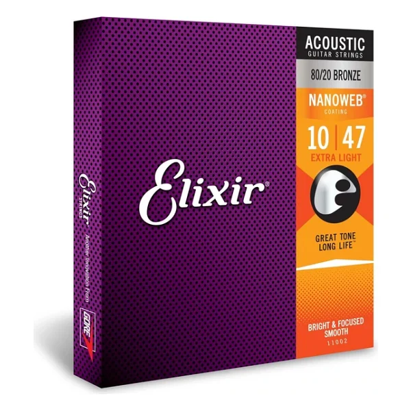 Elixir 11002 Nanoweb 80/20 Bronze 10-47 Akustik Gitar Teli - Görsel 7