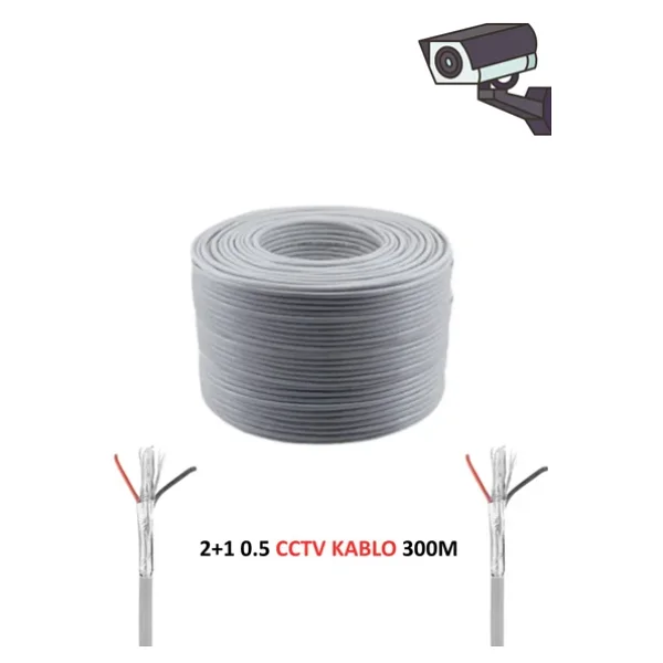 Fury 2+1 0.50mm Cctv Kablo Güvenlik Kamera Kablo 300m Metre - Görsel 4