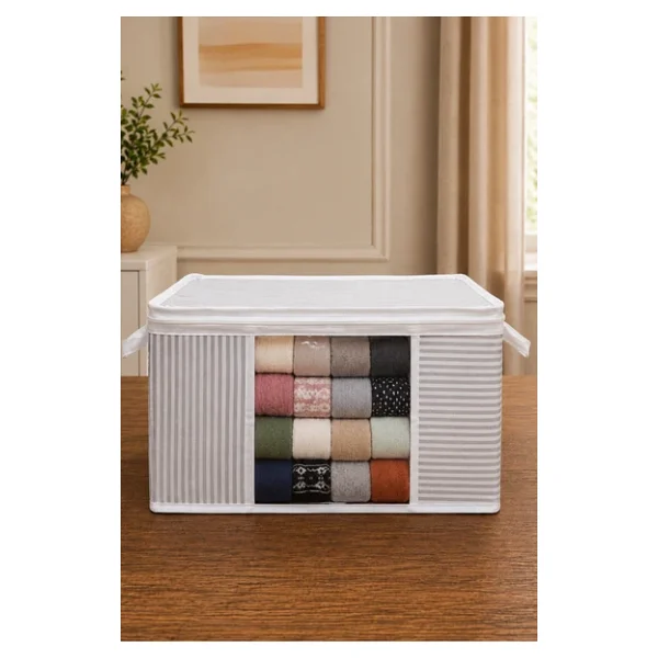Formeya 4 Adet Lüks Pencereli Çok Amaçlı Dolap Düzenleyici Hurç Çorap Hurcu 34 X 22 X 22 Cm - Görsel 4