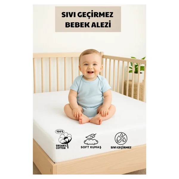 Formeya Sıvı Geçirmez Bebek Alezi %100 Pamuk Kumaş Çocuk Alezi, Park Yatak Ve Beşik Yatağa Uygun Alez - Görsel 4