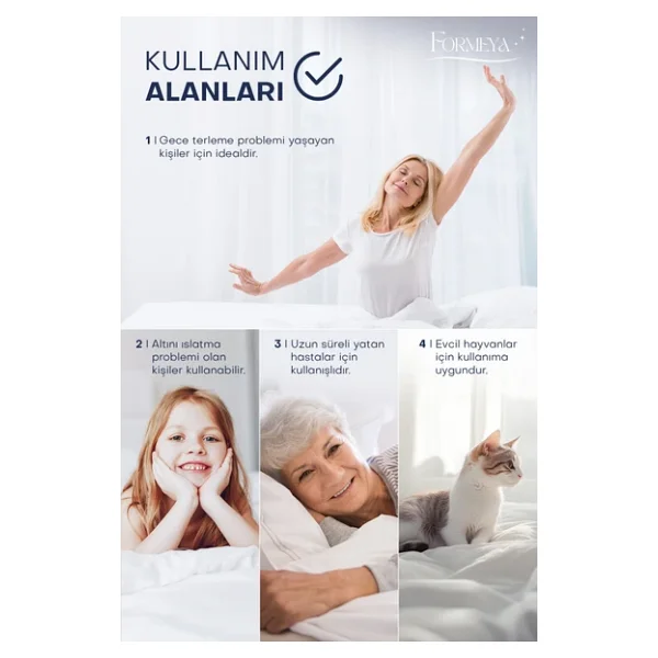 Formeya Pamuk Kapitone Fitted Sıvı Geçirmez Bebek-Çocuk Alezi, Park Yatak Beşik Yatak Alezi - Görsel 4