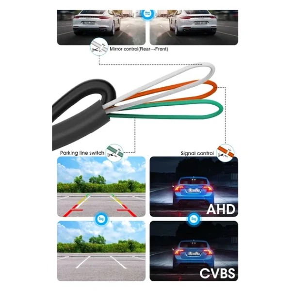 Exvol Pramit Geri Görüş Park Kamerası 1080p Ahd 170 Derece 360 Dönen Ahd-Cvbs Park Çizgi Ayarlı - Görsel 5