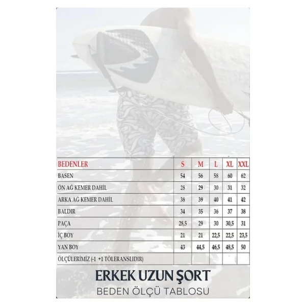 Uzun Boy Model Su İtici Özellikli Dijital Baskılı Erkek Plaj Deniz Şort Mayo 237-Lacivert - Görsel 8