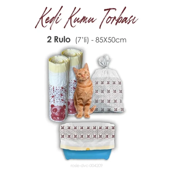 Rosie Kedi Kumu Torbası, 85x50cm Boyutunda, 14 Adet - Görsel 3