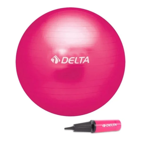 Delta 65 Cm Fuşya Deluxe Pilates Topu Ve Çift Yönlü Pompa Seti - Görsel 3