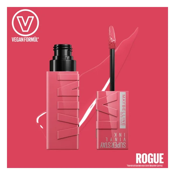 Maybelline New York Super Stay Vinyl Ink Parlak 145 Rogue Likit Ruj - Görsel 4