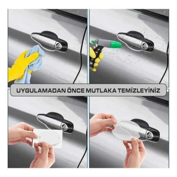 Autowise Togg Marka Logolu Oto Kapı Kolu Çizik Önleyici Yapışkan 8'li Set - Görsel 3