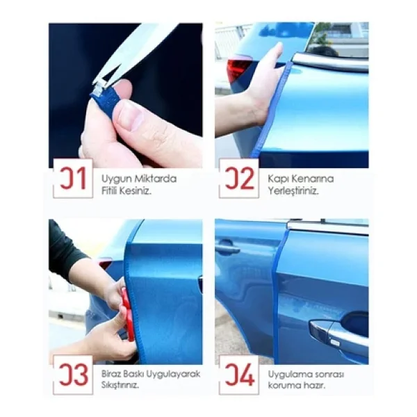 Autowise Oto Kapı Fitili Çizilmelere Karşı Koruyan Araç Kapı Koruyucu Fitil Beyaz 5 Metre - Görsel 8