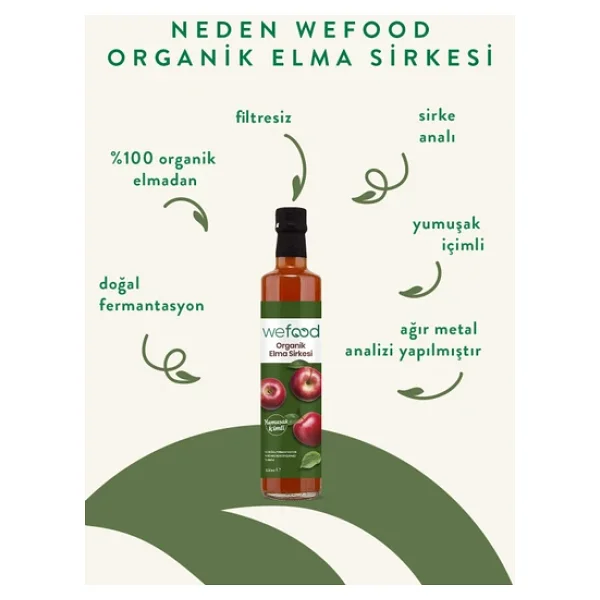 Wefood Organik Elma Sirkesi 500 Ml 2'li - Görsel 5