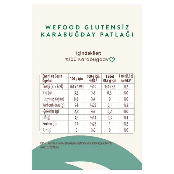 Wefood Karabuğday Patlağı 100 Gr 5'li - Görsel 7