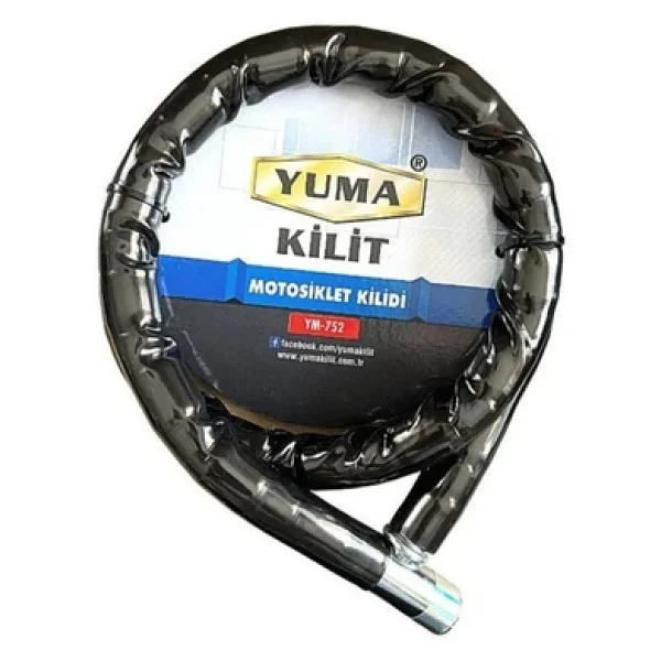 Yuma Ym-752 Motorsiklet Kilidi Anahtarlı Körüklü Siyah Boy : 120cm-Çap : 22mm - Görsel 5