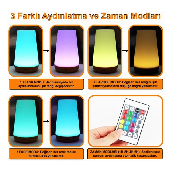 Greentech Masaüstü Şarjlı LED Aydınlatma Gece Lambası / Gt-Cl11 - Görsel 5