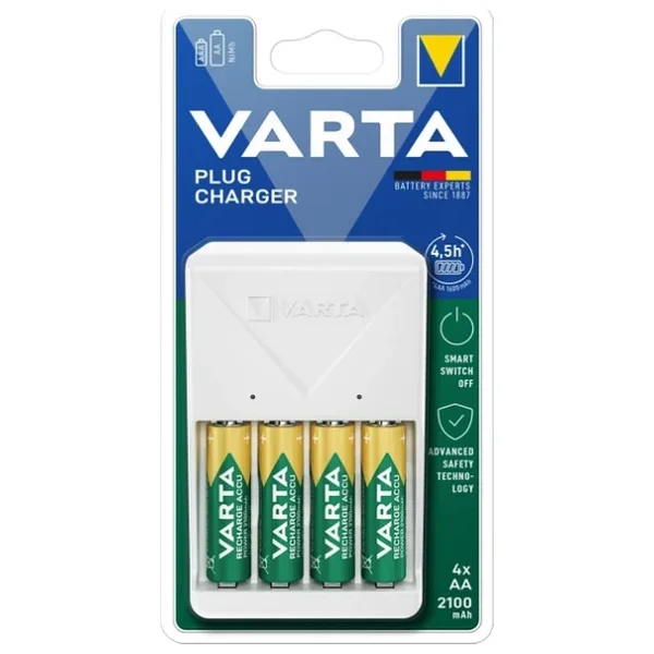 Varta 57657 Plug Pil Şarj Cihazı + 2100 mAh 4'lü Aa Kalem Şarjlı Pil - Görsel 5