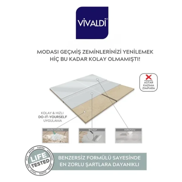 Vivaldi Fayans Boyası - Astar Ve Vernik Gerektirmeyen Boya - Sınırsız Renk 1 Kg Kiremittaşı - Görsel 2