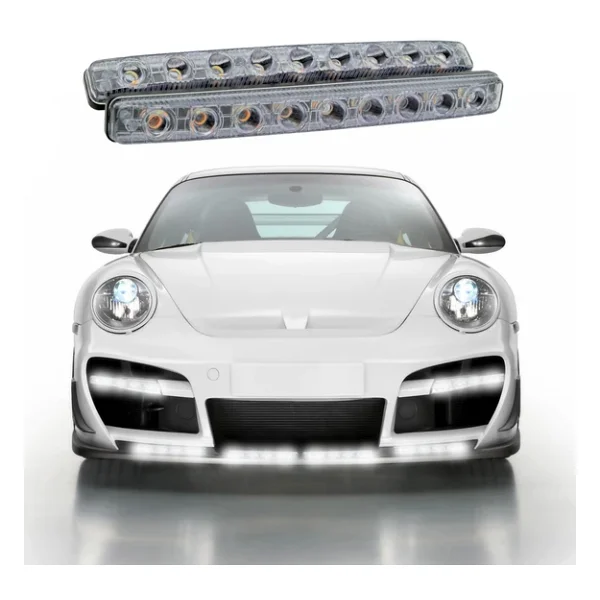 Mega Oto Market 12v 9 Ledli 36w Beyaz Gündüz Ledi - Sarı Sinyalli Ip4 Metal Kasa - Görsel 3