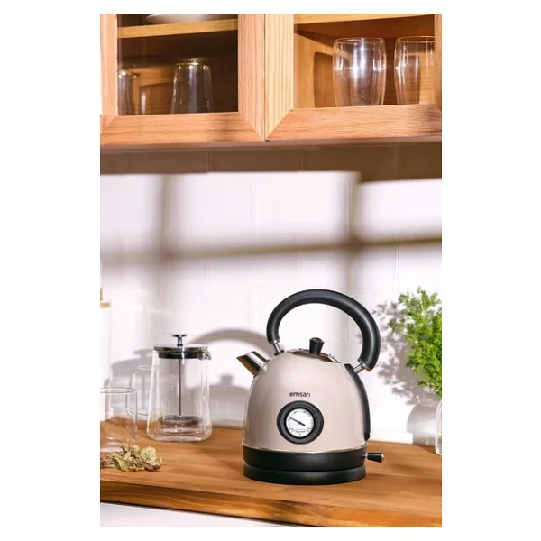 Emsan Turtle Beige 2200 W 1.8 Lt Çelik Kettle - Görsel 5