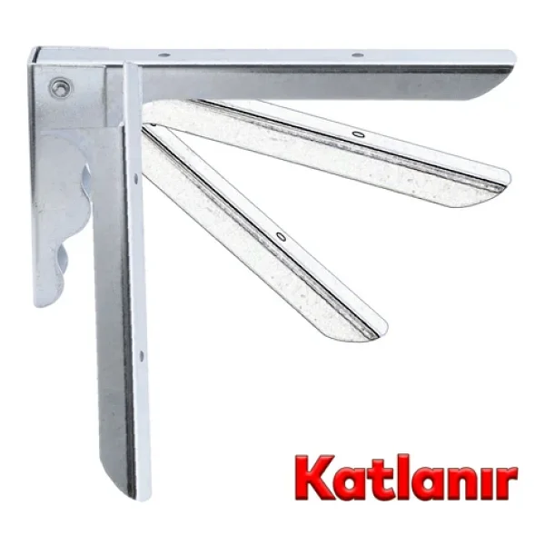Duvara Monteli Balkon Masası Sehpası Montajı Metal Katlanır Raf Altı Ayağı 18 X 10 Cm (2 Adet) - Görsel 2