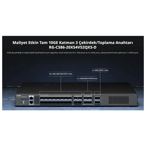 Ruijie Rg-Cs86-20xs4vs2qxs-D 20 Port 10/100/1000 Mbps Yönetilebilir Gigabit Poe Switch - Görsel 5