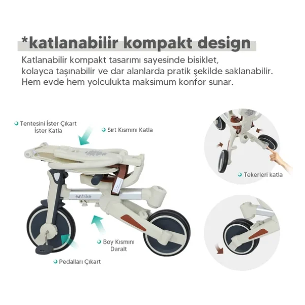 Huggy 6 İn 1 Funtrike Bebek Bisikleti - Görsel 7