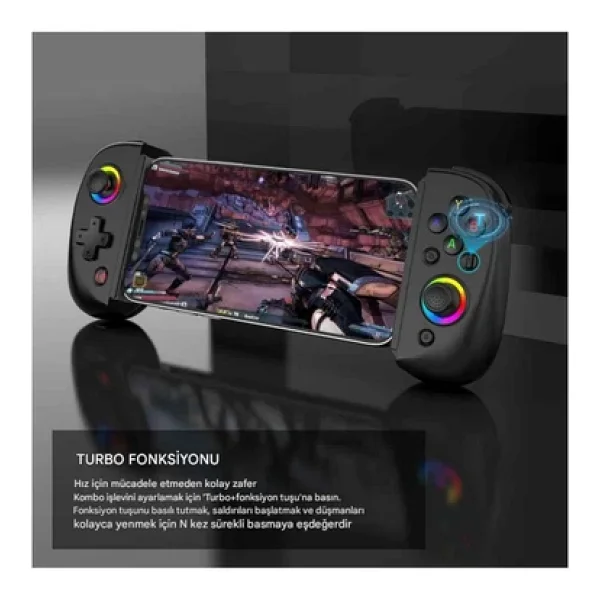 Corsair Bsp-D8 Bluetooth 5.2 Android/Ios Tablet Telefon Uyumlu Mobil Telefon Tutucu Joystick Gamepad - Görsel 9