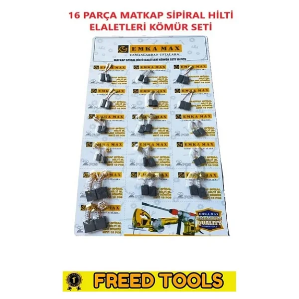 Matkap Sipiral Hilti El Aletleri Kömür Seti 16 Parça Matkap Kömürü Set Tamir Tadilat - Görsel 5