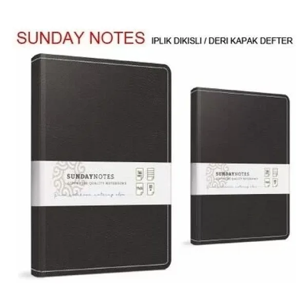 Gıpta Sunday Notes Deri Kapak Defter 17x24 Kareli 140 Yaprak (5043) - Görsel 4