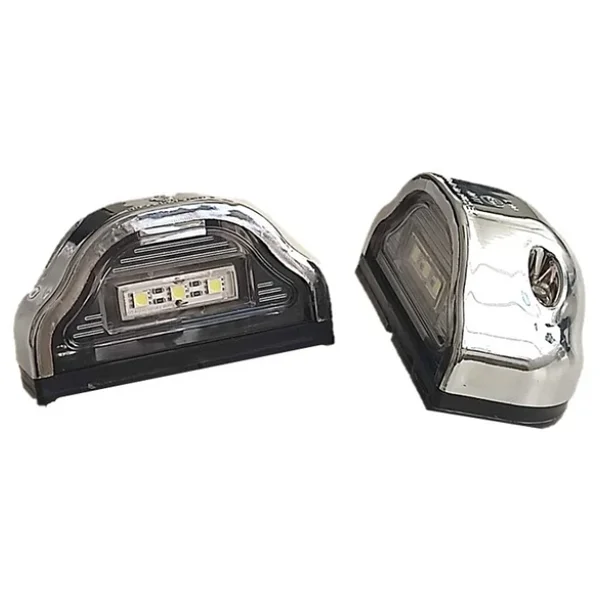 2 Adet Tır Kamyon Dorse Plaka Lambası Kobra Krom 12-24 Volt - Görsel 2