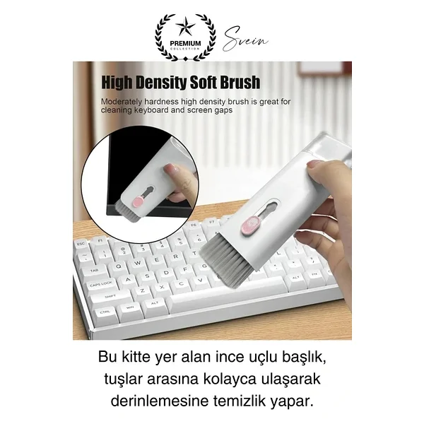 7in1 Bluetooth Kulaklık Temizleme Kalemi Klavye Telefon Tablet Elektronik Eşya Detaylı Temizlik Kiti - Görsel 6