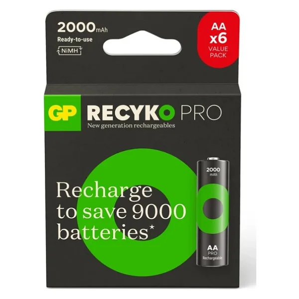 Gp Recyko Pro 2000 mAh 6'lı Şarjlı Aa Kalem Pil - Görsel 3
