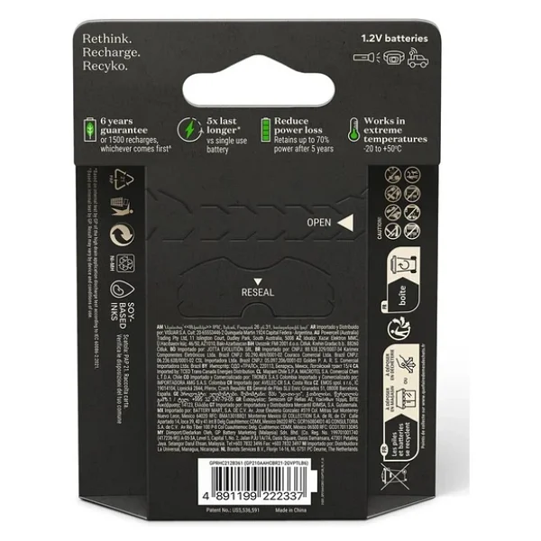 Gp Recyko Pro 2000 mAh 6'lı Şarjlı Aa Kalem Pil - Görsel 4