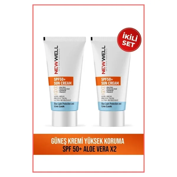 New Well Aloe Vera Yüksek Koruma 50 Ml 2 Adet 50 Faktör Güneş Kremi - Görsel 3