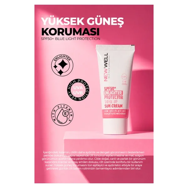 New Well Ton Eşitleyici Pembe 50 Ml 3 Adet 50 Faktör Güneş Kremi - Görsel 6