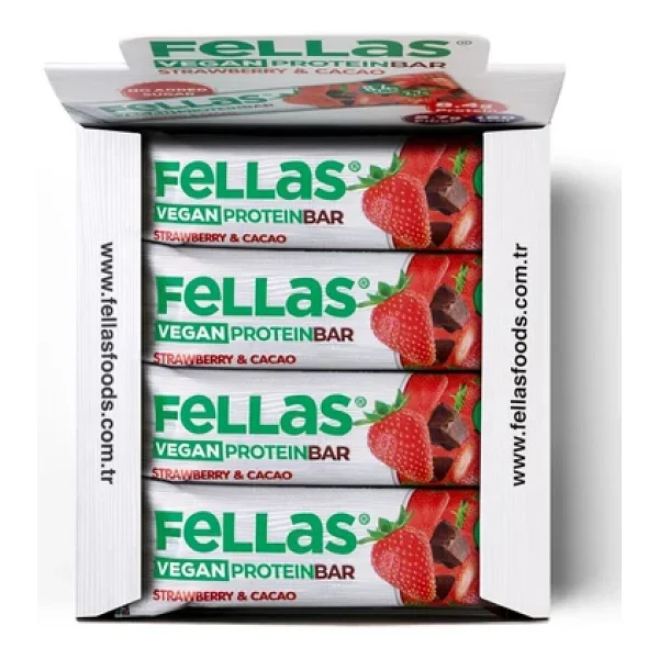 Fellas Vegan Protein Bar - Çilekli Ve Kakaolu 40g X 12 Adet - Görsel 4