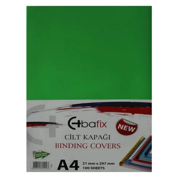 Bafix Cilt Kapağı Plastik Opak A4 160 Mıc Yeşil (100 Lü) - Görsel 4