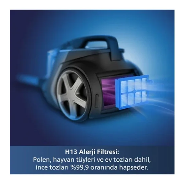 Philips Marathon Otomatik Açılma/Kapanma Özellikli LED Başlıklı Sessiz Kumandalı Süpürge+Turbo Başlık - Görsel 4