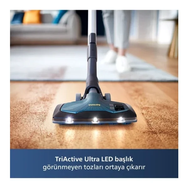 Philips Marathon Otomatik Açılma/Kapanma Özellikli LED Başlıklı Sessiz Kumandalı Süpürge+Turbo Başlık - Görsel 2
