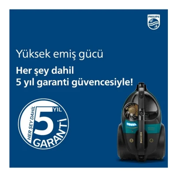 Philips Marathon Otomatik Açılma/Kapanma Özellikli LED Başlıklı Sessiz Kumandalı Süpürge+Turbo Başlık - Görsel 5