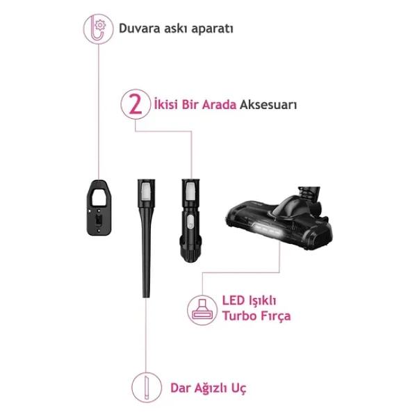 Altus Dik Şarjlı Süpürge Ergonomik Tasarım Ve Güçlü Emiş İle Üstün Performans Hepa Filtre - Görsel 7