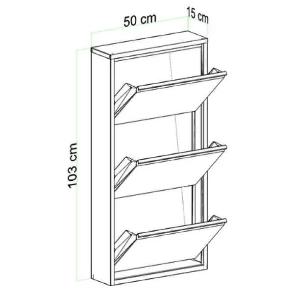Evdemo Antrasit 3 Kapaklı Metal Ayakkabılık - Görsel 7