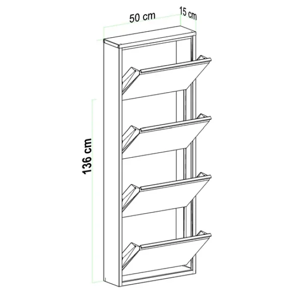 Evdemo 4 Kapaklı Metal Ayakkabılık - Görsel 8