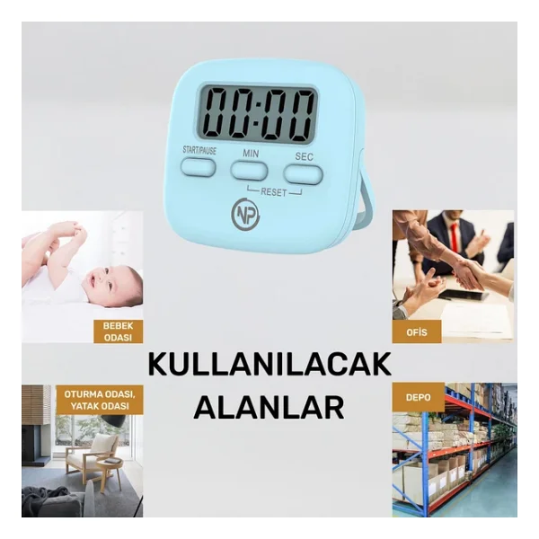 Storemax Npo Npt05m Mutfak,Ders,Yemek Için 99:59dk Dijital Alarm Kronometre,Pomodoro Öğrenci Motivasyon Saati - 01-Siyah - Görsel 6