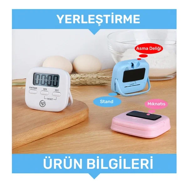 Storemax Npo Npt05m Mutfak,Ders,Yemek Için 99:59dk Dijital Alarm Kronometre,Pomodoro Öğrenci Motivasyon Saati - 01-Siyah - Görsel 4