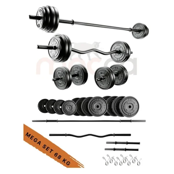 Moccastyle 68 Kg Z Bar Megaset Halter Ve Dambıl Seti - Görsel 4