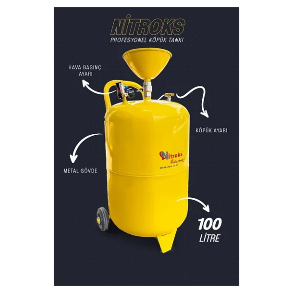 Nitroks Profesyonel Oto Yıkamacılara Özel En Çok Tercih Edilen100lt Model Köpüktankı Püskürtme Tankı 100 - Görsel 4