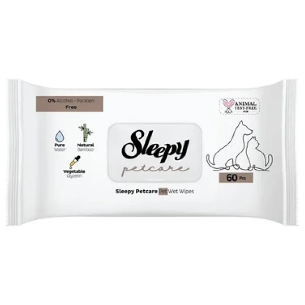 Sleepy Petcare Evcil Hayvan Islak Havlusu 60lı X 8 Adet (480 Yaprak) - Görsel 5